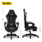 GTPLAYER Gaming Stuhl Ergonomischer Gaming Sessel Schreibtischstuhl mit Stoffoberfläche, Federsitzkissen, Verbindungsarmlehnen und Fußstütze hellschwarz