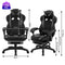 WOLTU Gaming Stuhl Stoff Stoff Kühl im Sommer Ergonomischer, 150 kg Belastbarkeit Verstellbarer Rückenlehne, Ergonomische Lendenstütze, Fußstütze, Büro- & Game-Sessel, Schwarz+Grau