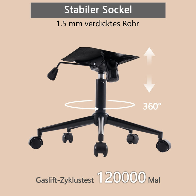 YOUTASTE Bürostuhl Ergonomisch, Schreibtischstuhl Höhenverstellbar, Bürostuhl mit PU-Leder & Rollen, Drehstuhl Wippfunktion, Computerstuhl 136 kg Belastbar, Khaki