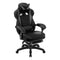 WOLTU Gaming Stuhl Stoff Stoff Kühl im Sommer Ergonomischer, 150 kg Belastbarkeit Verstellbarer Rückenlehne, Ergonomische Lendenstütze, Fußstütze, Büro- & Game-Sessel, Schwarz+Grau