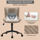 YOUTASTE Bürostuhl Ergonomisch, Schreibtischstuhl Höhenverstellbar, Bürostuhl mit PU-Leder & Rollen, Drehstuhl Wippfunktion, Computerstuhl 136 kg Belastbar, Khaki