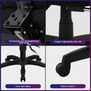 WOLTU Gaming Stuhl Stoff Stoff Kühl im Sommer Ergonomischer, 150 kg Belastbarkeit Verstellbarer Rückenlehne, Ergonomische Lendenstütze, Fußstütze, Büro- & Game-Sessel, Schwarz+Grau