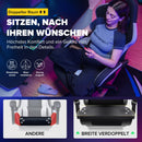 GTPLAYER Gaming Stuhl Ergonomischer Gaming Sessel Schreibtischstuhl mit Stoffoberfläche, Federsitzkissen, Verbindungsarmlehnen und Fußstütze hellschwarz