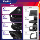 WOLTU Gaming Stuhl Stoff Stoff Kühl im Sommer Ergonomischer, 150 kg Belastbarkeit Verstellbarer Rückenlehne, Ergonomische Lendenstütze, Fußstütze, Büro- & Game-Sessel, Schwarz+Grau