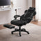 WOLTU Gaming Stuhl Stoff Stoff Kühl im Sommer Ergonomischer, 150 kg Belastbarkeit Verstellbarer Rückenlehne, Ergonomische Lendenstütze, Fußstütze, Büro- & Game-Sessel, Schwarz+Grau