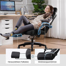 GTPLAYER Gaming Stuhl Ergonomischer Gaming Sessel Schreibtischstuhl mit Stoffoberfläche, Federsitzkissen, Verbindungsarmlehnen und Fußstütze hellschwarz