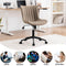 YOUTASTE Bürostuhl Ergonomisch, Schreibtischstuhl Höhenverstellbar, Bürostuhl mit PU-Leder & Rollen, Drehstuhl Wippfunktion, Computerstuhl 136 kg Belastbar, Khaki
