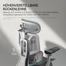 Hbada E3 Pro Ergonomischer Bürostuhl mit 3-Zonen dynamischer Lendenwirbelstütze, 4D verstellbare Kopfstütze, 6D-Armlehnen verstellbar, Schreibtischstuhl mit Fußstütze, Grau
