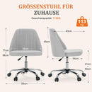 DUMOS Bürostuhl Schreibtischstuhl schminktisch Stuhl kleine Schreibtischstühle mit Rollen niedlicher Drehstuhl mit Rückenlehne armlos Heimbüro