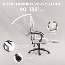 Dowinx Gaming Stuhl Stoff, Massage Gaming Sessel mit Fußstütze, Ergonomischer PC Stuhl Gamer Stuhl Bürostuhl 150 kg belastbarkeit, Beige