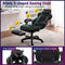 WOLTU Gaming Stuhl Stoff Stoff Kühl im Sommer Ergonomischer, 150 kg Belastbarkeit Verstellbarer Rückenlehne, Ergonomische Lendenstütze, Fußstütze, Büro- & Game-Sessel, Schwarz+Grau