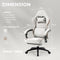 Dowinx Gaming Stuhl Stoff, Massage Gaming Sessel mit Fußstütze, Ergonomischer PC Stuhl Gamer Stuhl Bürostuhl 150 kg belastbarkeit, Beige