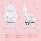 Dowinx Gaming Stuhl - Süße Katze Edition - Ergonomischer Computerstuhl mit Hoher Rückenlehne und Lendenwirbelstütze, PU-Leder, Fußstütze, Weiße Katze