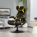 Vinsetto Gaming Stuhl mit Wippen- und Schkelfunktion, ergonomischer Computerstuhl, höhenverstellbar, drehbar Schreibtischstuhl mit Lautsprecher, bis 120 kg belastbar, Schwarz+Gelb