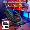 WOLTU Gaming Stuhl Stoff Stoff Kühl im Sommer Ergonomischer, 150 kg Belastbarkeit Verstellbarer Rückenlehne, Ergonomische Lendenstütze, Fußstütze, Büro- & Game-Sessel, Schwarz+Grau