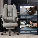 EXCEBET Bürostuhl Ergonomisch, Chefsessel mit Hoher Rückenlehne, Verstellbaren Armlehnen und Breitem Sitz, PU Leder Drehstuhl, Höhenverstellbar Schreibtischstuhl, Belastbar bis 200 kg (HELLGRAU)